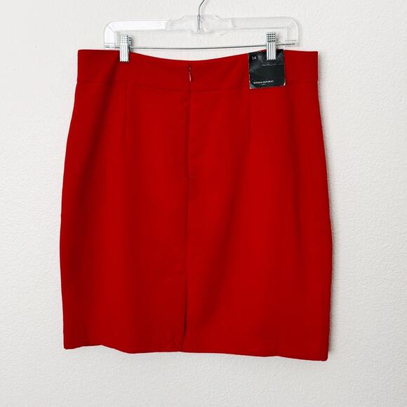 [Banana Republic] Red White Racing Stripe Pencil Skirt Work Career NWT Size 14 - Picture 2 of 10
